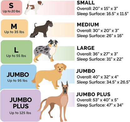 Orthopedic Dog Bed for Large/Medium Dogs W/ Removable Bolsters & Washable Cover, for Dogs up to 55 Lbs - Plush & Velvet Waves Perfect Comfort Sofa - Brownstone, Large