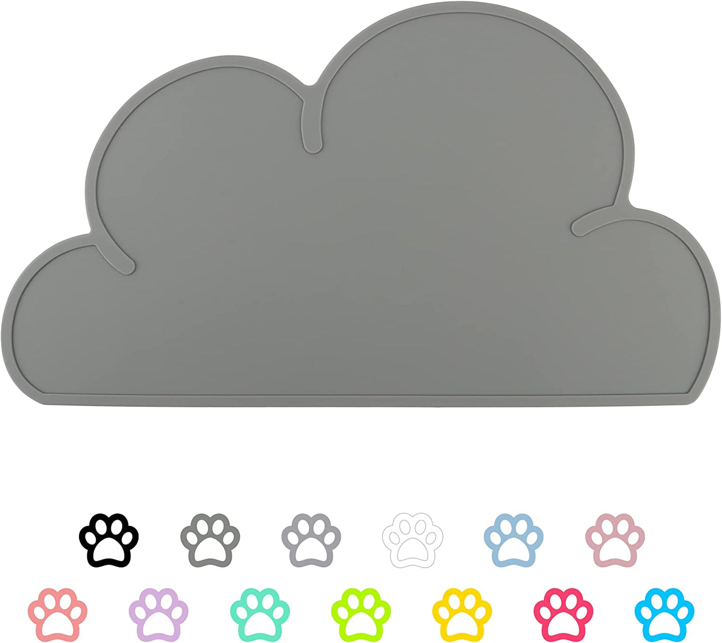 Pet Food Mats–Dog Cat Feeding Mat Top Grade Cloud Silicone Pad Anti-Slip Waterproof Anti-Slip Bowl Placemat (Blue)