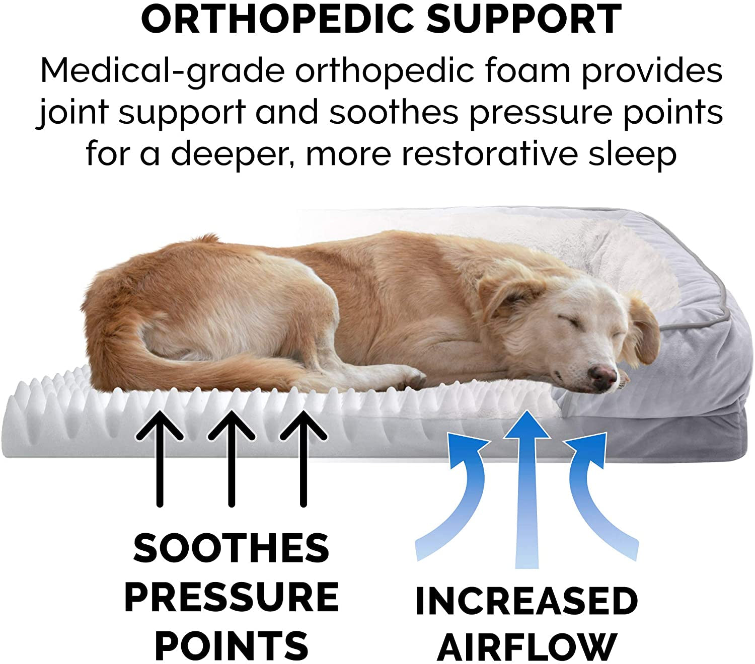 Orthopedic Dog Bed for Large Dogs W/ Removable Bolsters & Washable Cover, for Dogs up to 95 Lbs - Plush & Velvet Waves Perfect Comfort Sofa - Brownstone, Jumbo/Xl